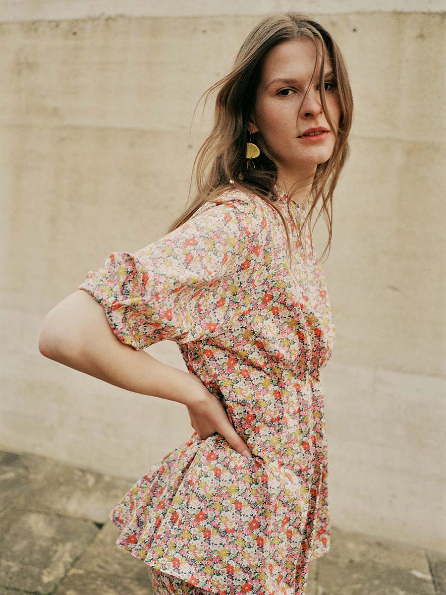 Pleated Top Jen Resort Mille Fleurs