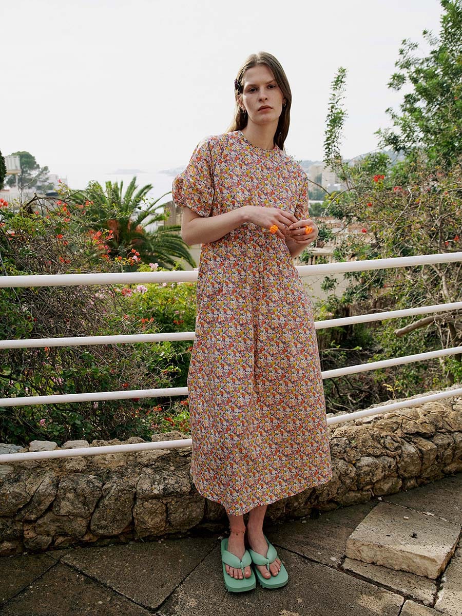 Pleated Dress Trine Resort Mille Fleurs