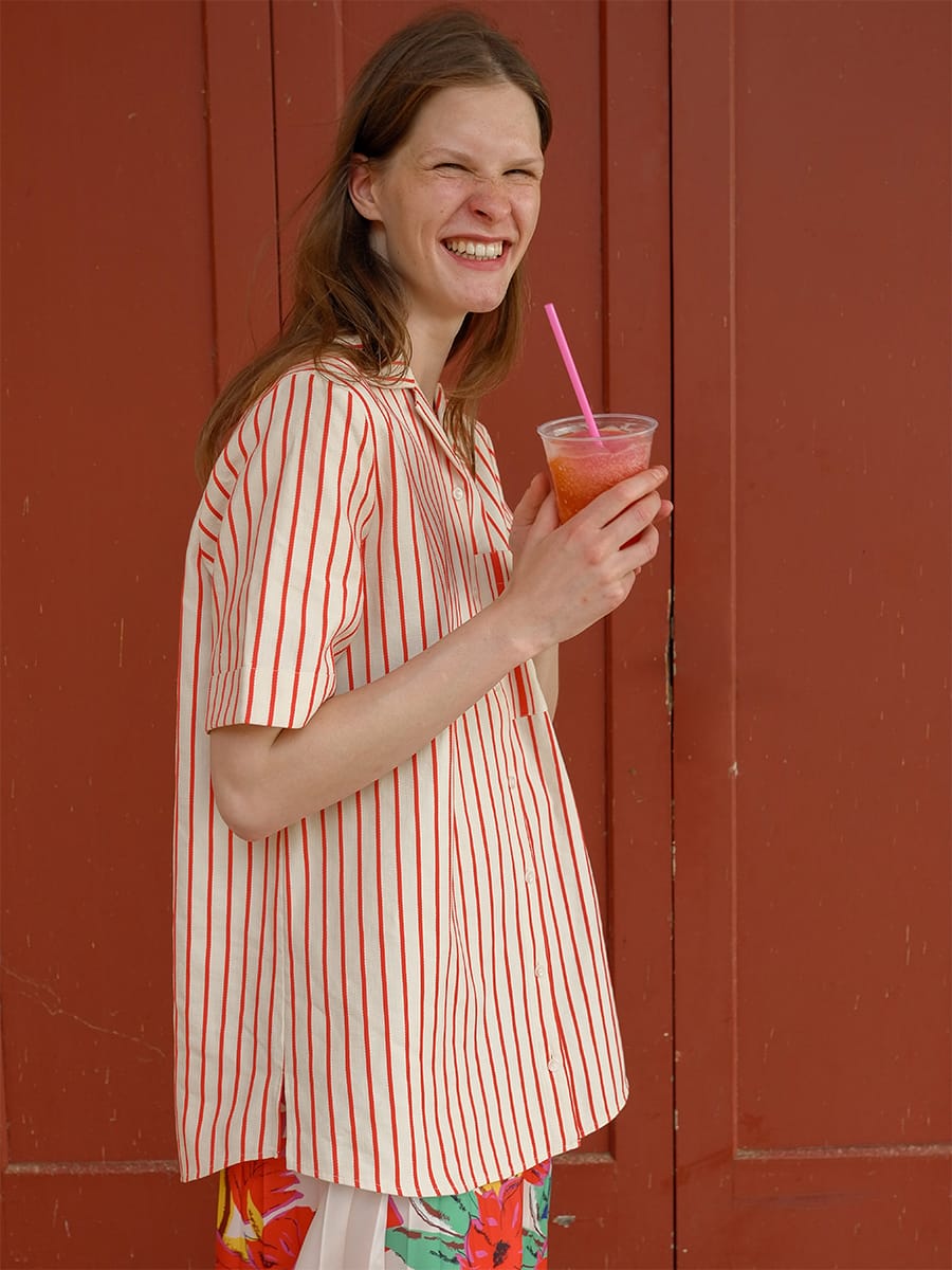SHIRT BLOUSE CHANDLER RED STRIPED