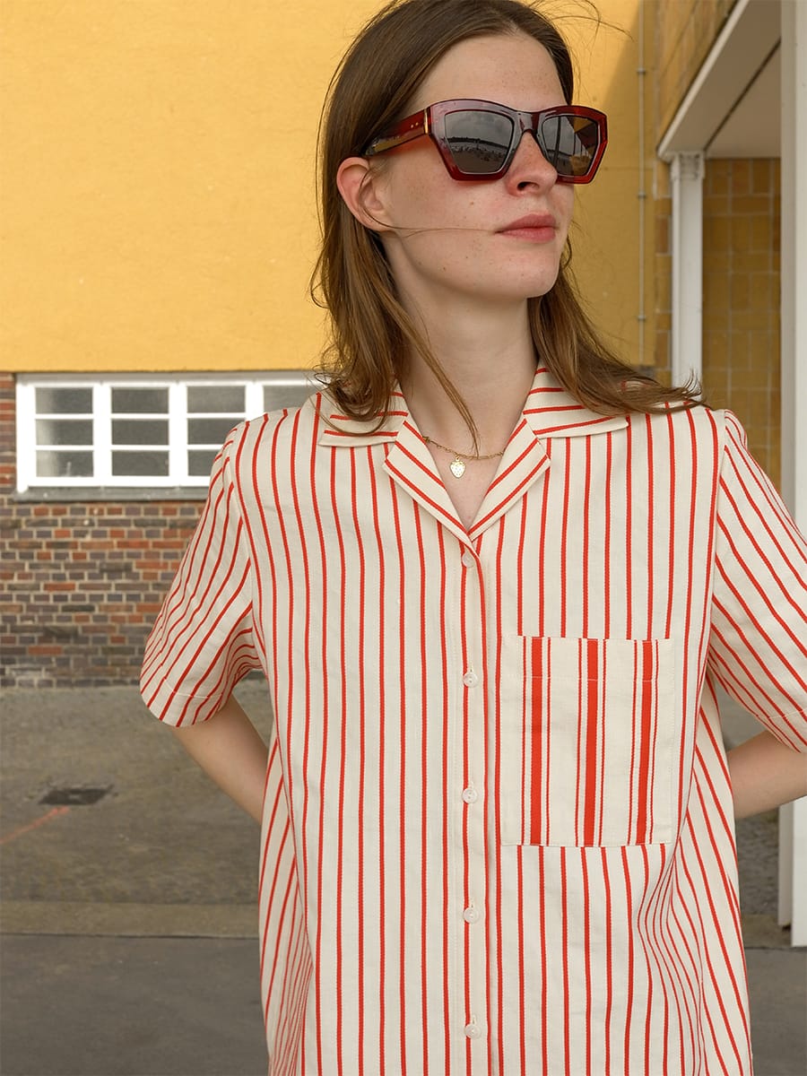 SHIRT BLOUSE CHANDLER RED STRIPED
