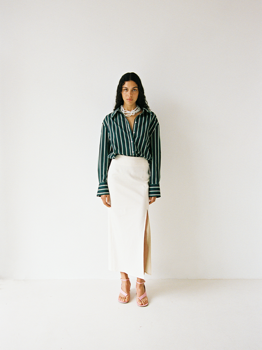 PENCIL SKIRT RAW COTTON