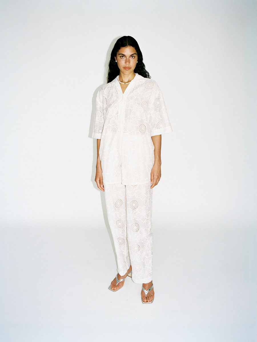 DRAWSTRING PANTS FLOWER LACE