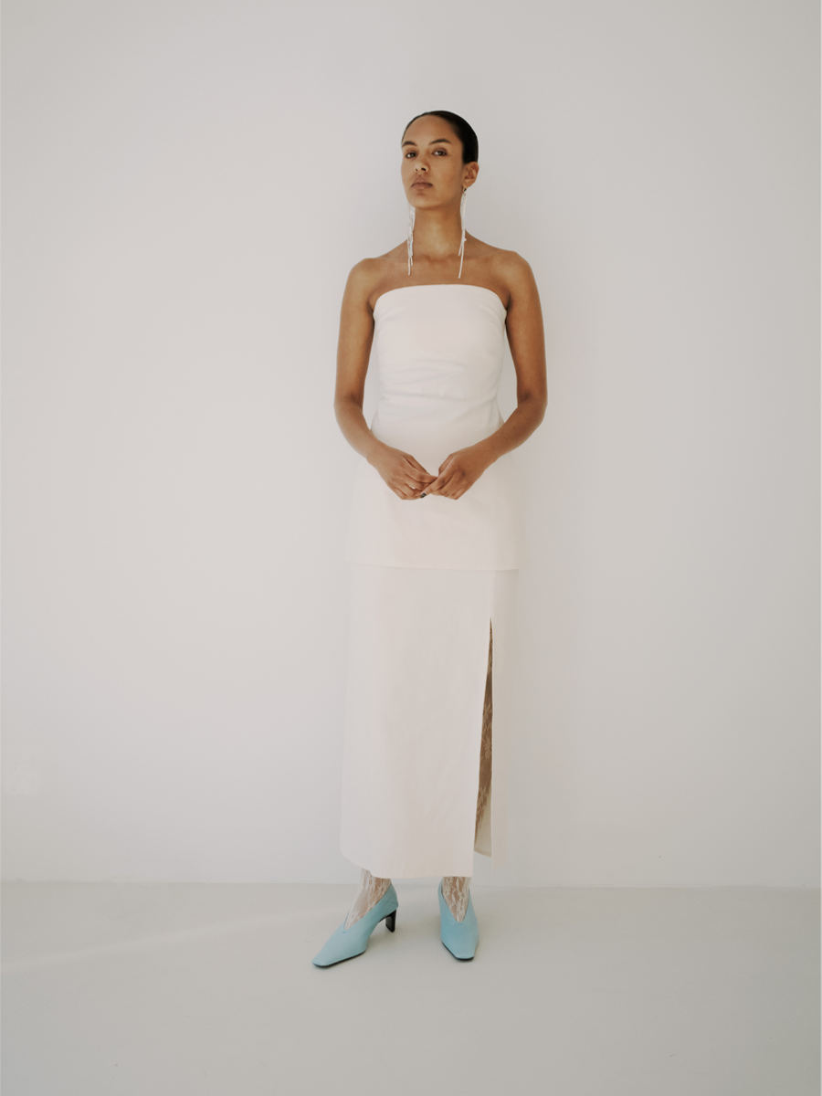 PENCIL SKIRT RAW COTTON