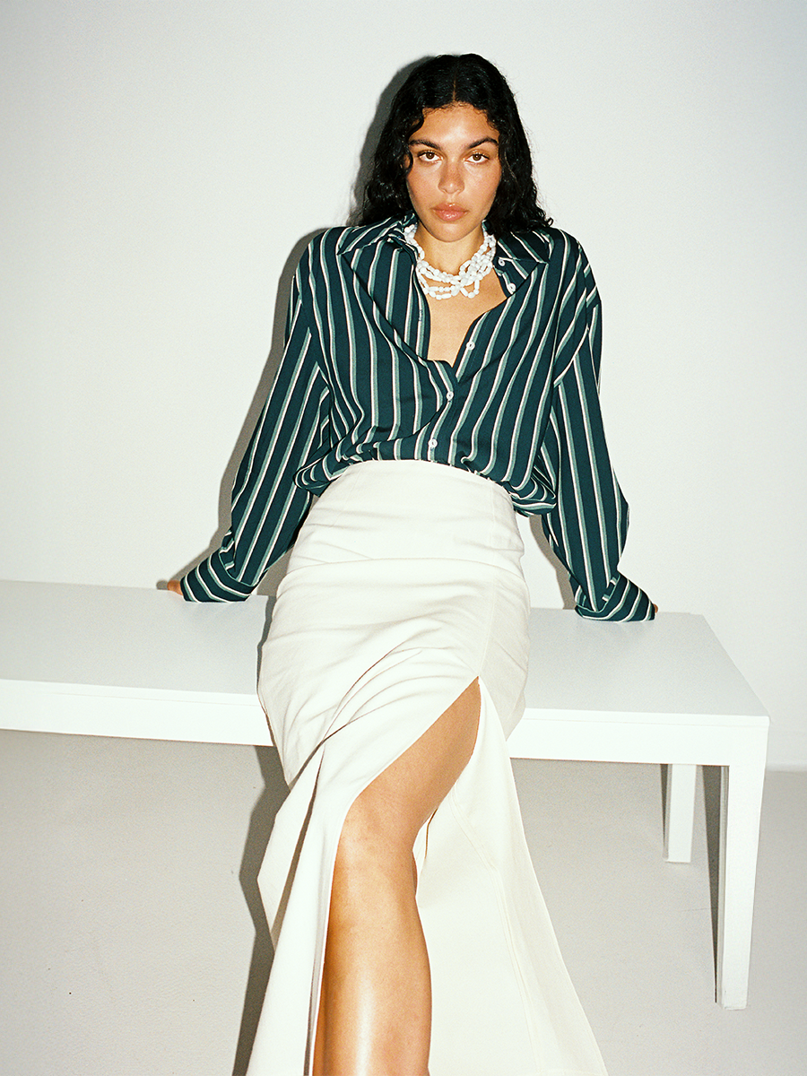 PENCIL SKIRT RAW COTTON